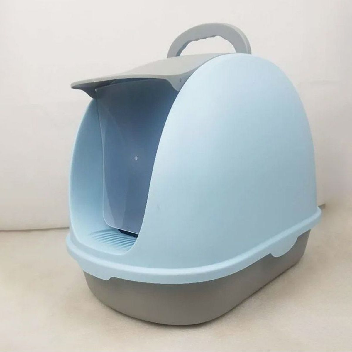 CAT OH - Arenero para Gato cerrado tipo Iglu celeste