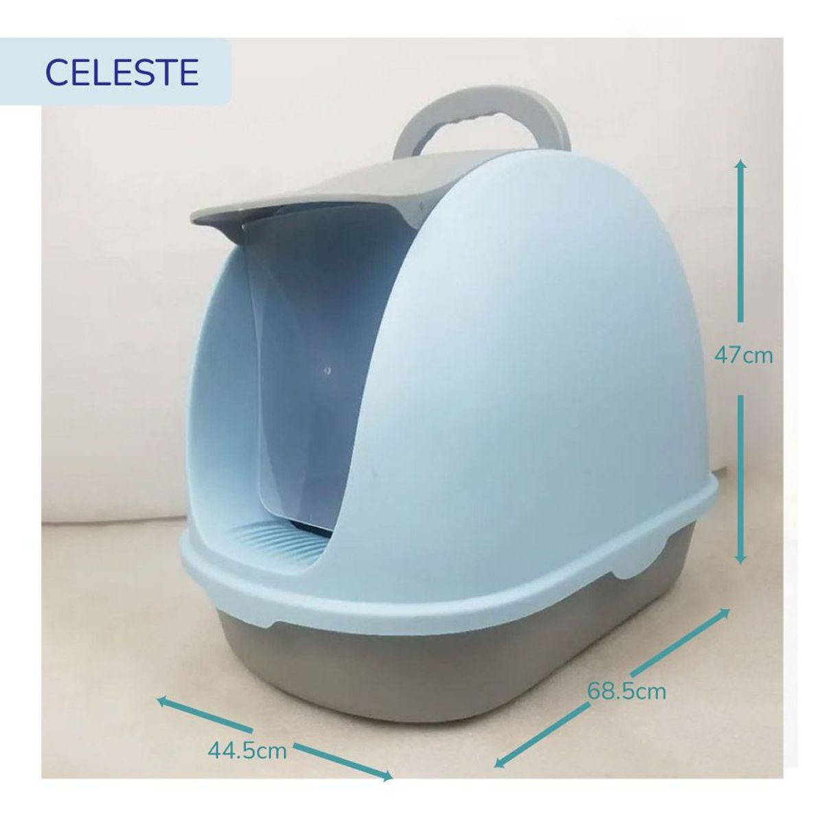 CAT OH - Arenero para Gato cerrado tipo Iglu celeste