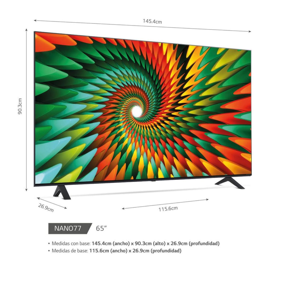 LG - Televisor LG NanoCell 65 UHD 4K ThinQ AI 65NANO77SR  Rack Giratorio
