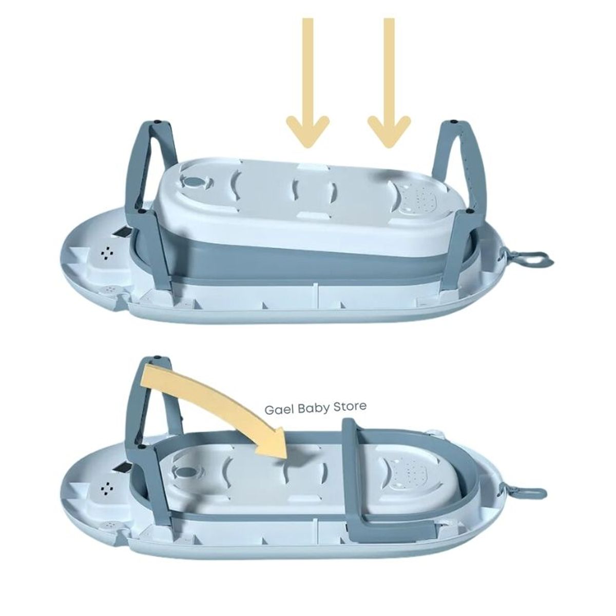 GENERICO - TINA BAÑERA PLEGABLE PARA BEBÉ - COLOR GRIS