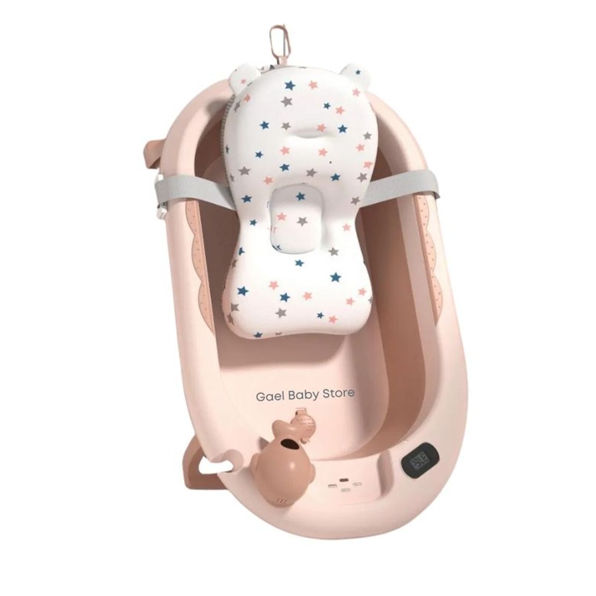 GENERICO - TINA BAÑERA PLEGABLE PARA BEBÉ - COLOR ROSADO