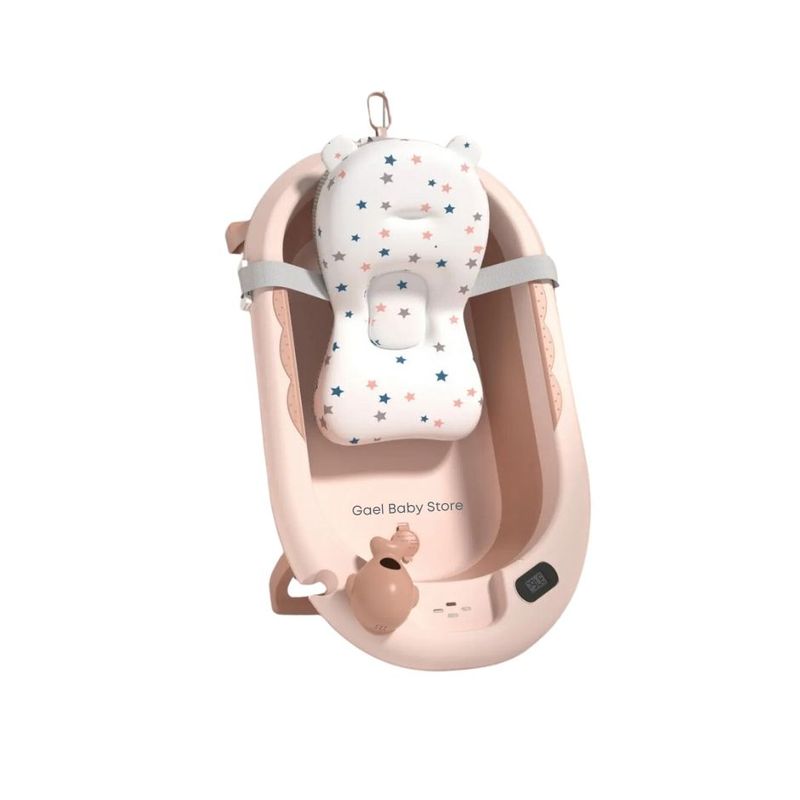 GENERICO - TINA BAÑERA PLEGABLE PARA BEBÉ - COLOR ROSADO