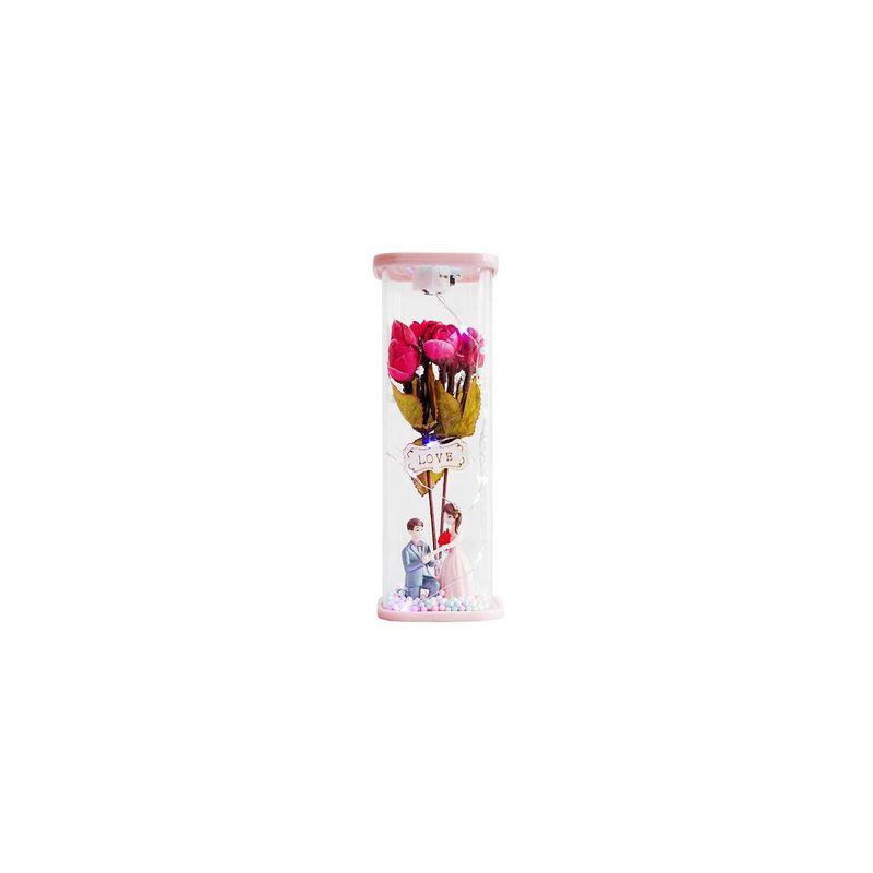 GENERICO - Cúpula rectangular de flores y novios para san Valentín