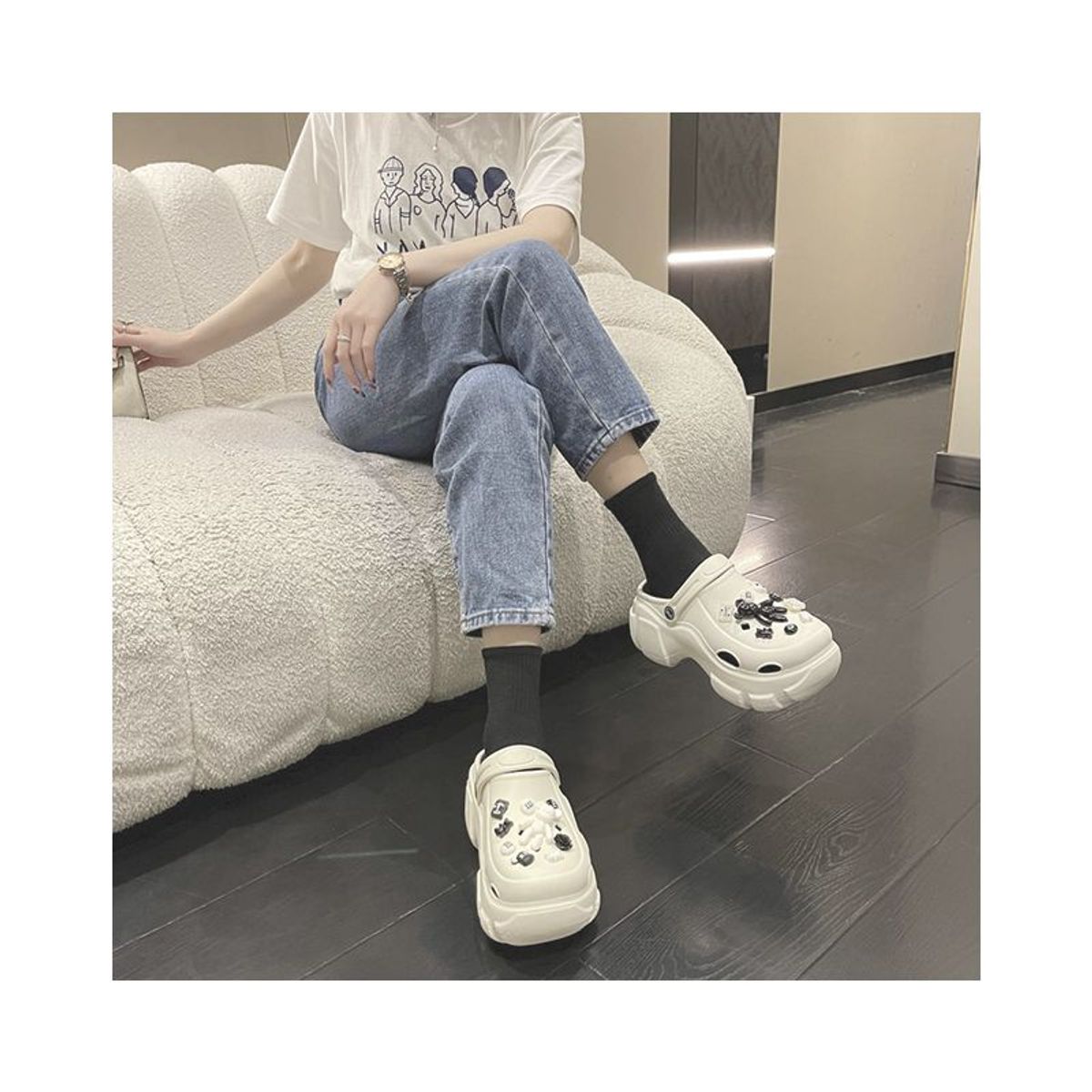 GENERICO - Sandalias Mujer kawaii estilo Crocs jelly playa pantuflas Plataforma