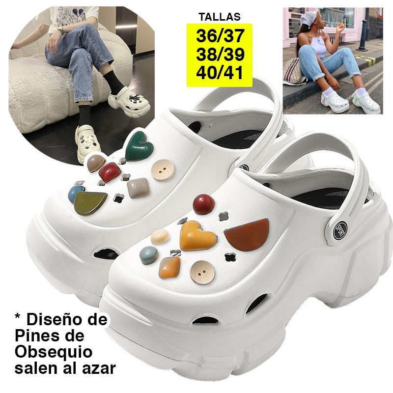 GENERICO - Sandalias Mujer kawaii estilo Crocs jelly playa pantuflas Plataforma