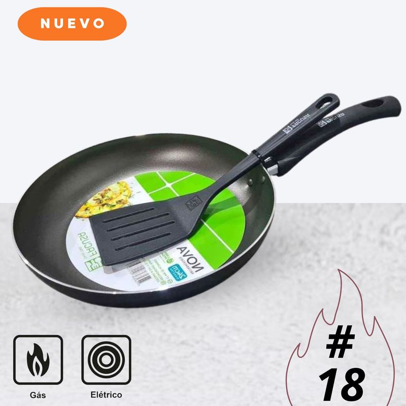 FACUSA - Sarten antiadherente Nova n° 18 + Espátula Nylon 4 - Facusa