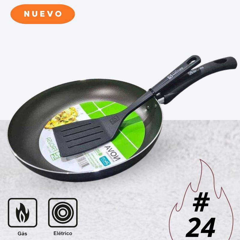 FACUSA - Sartén antiadherente Nova n° 24 + Espátula Nylon 4 - Facusa