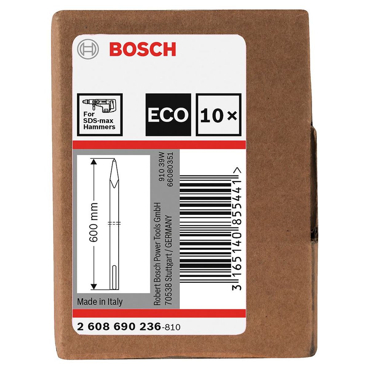 BOSCH - Cincel SDS-Max Punta Eco 600mm Caja 10 Unidad Bosch