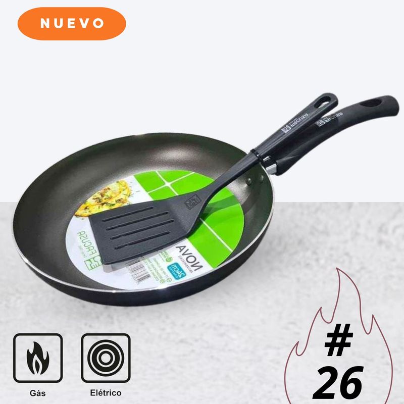 FACUSA - Sartén antiadherente Nova n° 26 + Espátula Nylon 4 - Facusa
