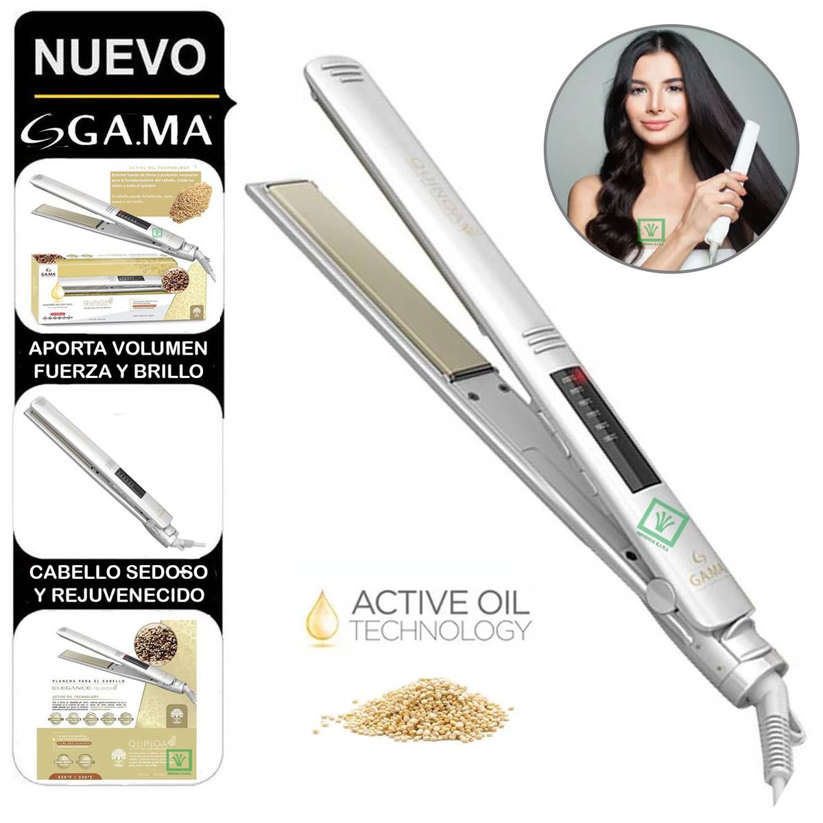 GAMA - Alisadora Elegance Led Quinoa Active Oil Antifrizz
