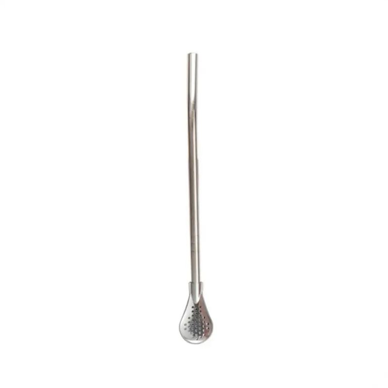 GENERICO - Bombilla plateada para mate o infusiones
