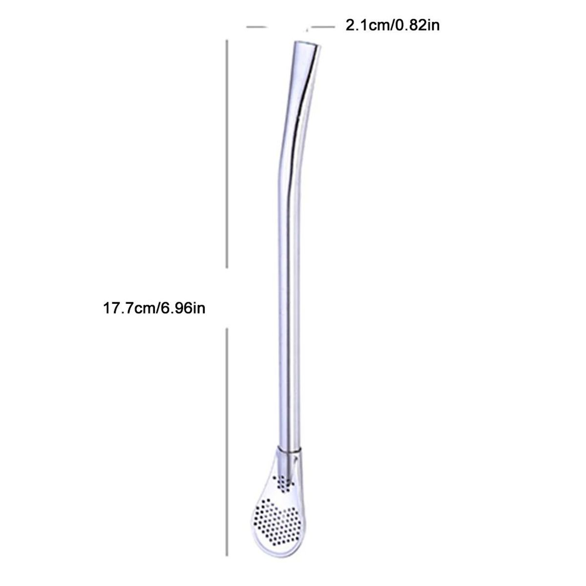 GENERICO - Bombilla plateada para mate o infusiones