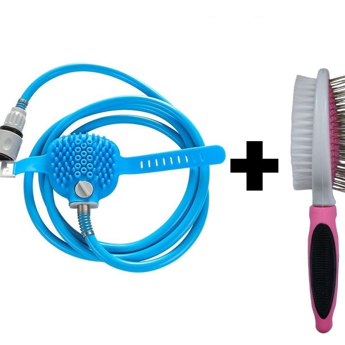 GENERICO - Kit de Manguera rociadora y peine rosado para mascota