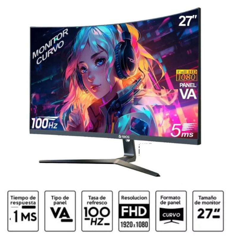 TEROS - Monitor Teros 27" Resolución FHD CURVO  100 Hz
