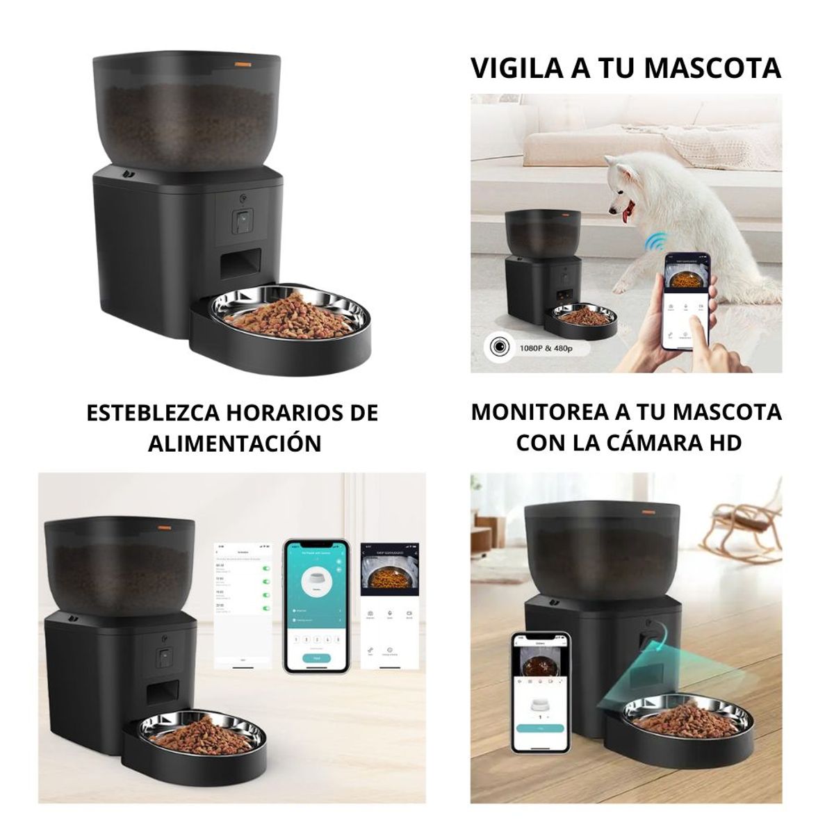 SHEEPBUSTER - Dispensador de Alimentados Inteligente de Mascotas 4L Negro