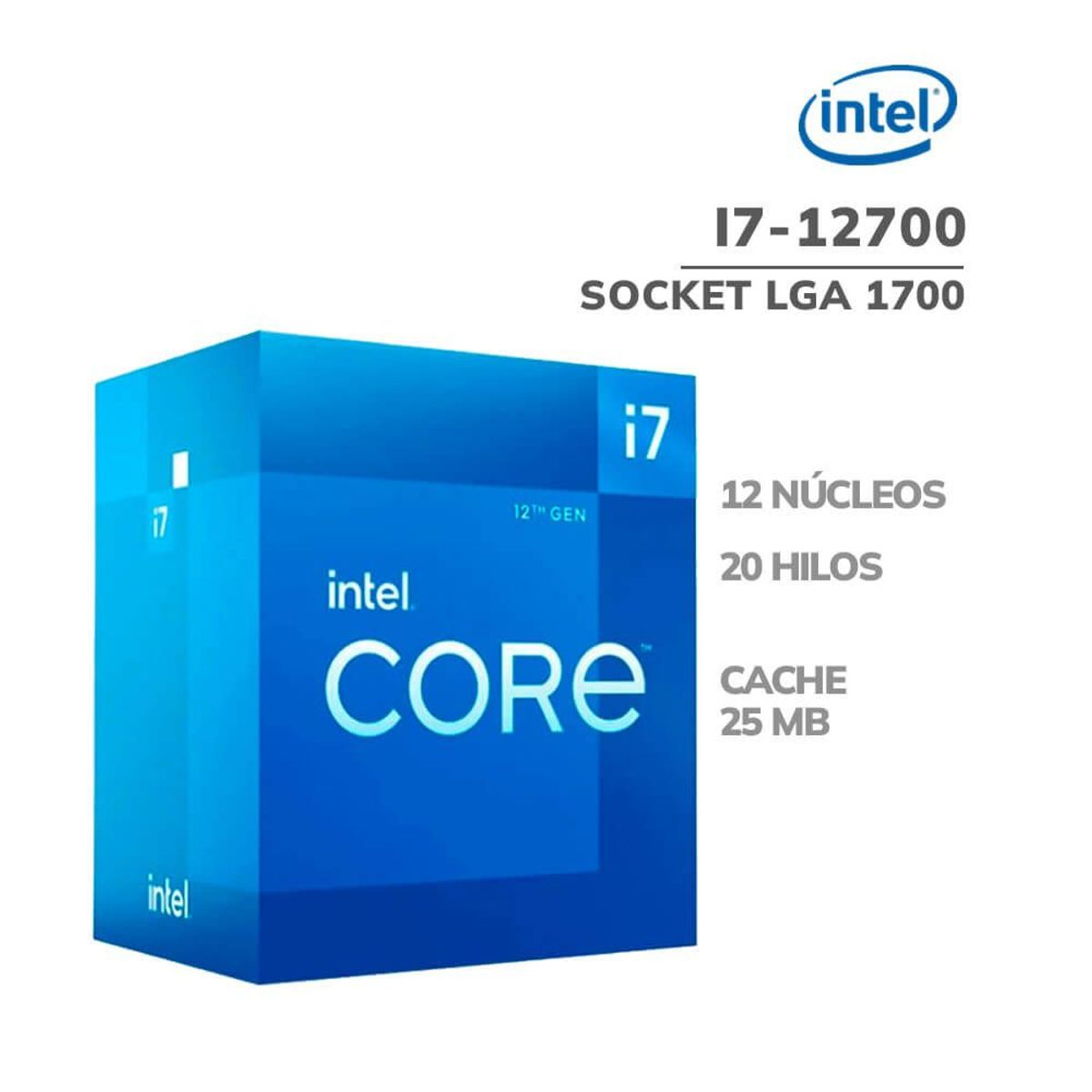 INTEL - Procesador Intel Core i7 12700 2.1GHz-4.90GHz 25MB Smart Cache LGA1700