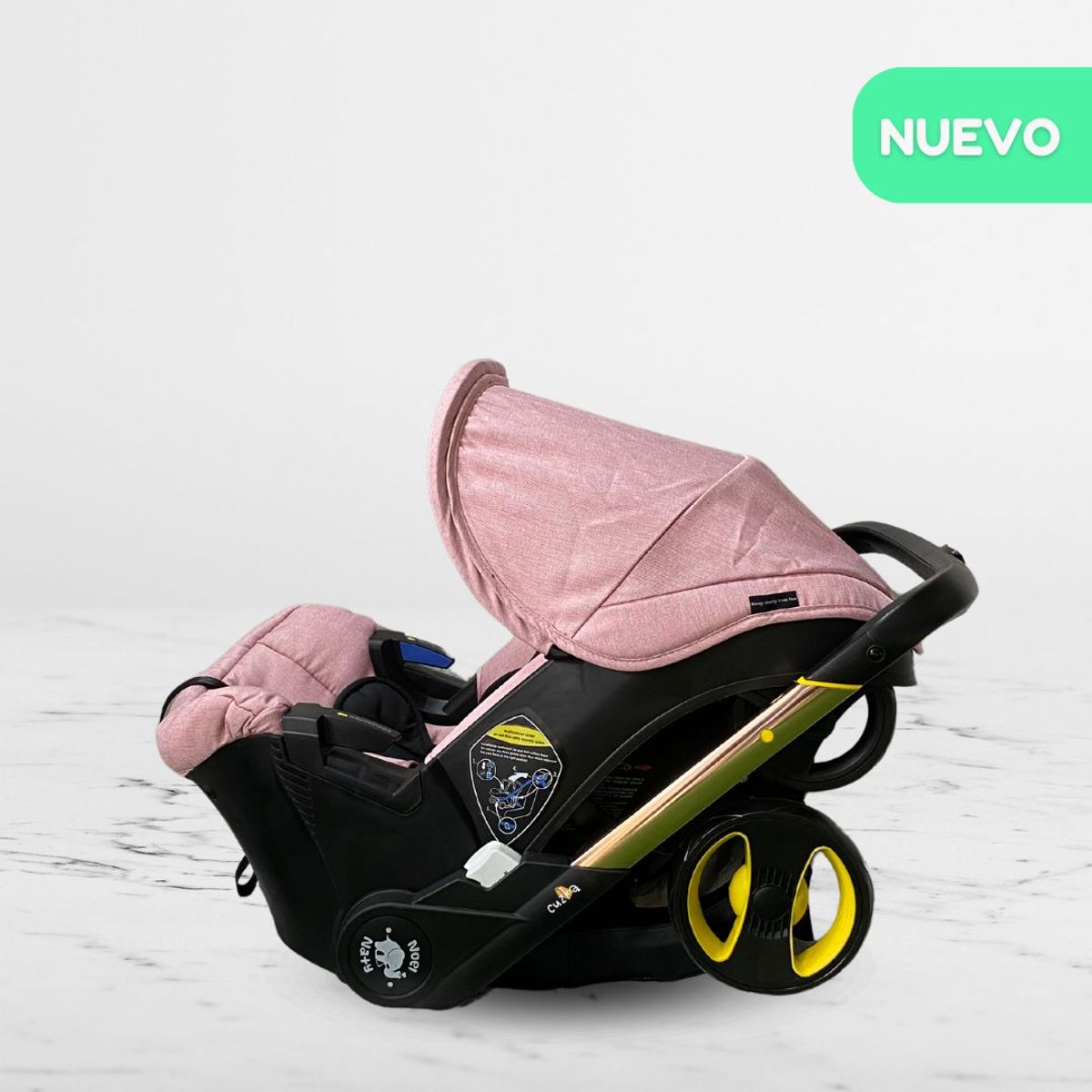 CUZKA - Coche Portabebés 2 en 1 para Bebés «DONNA GOLD» Pink