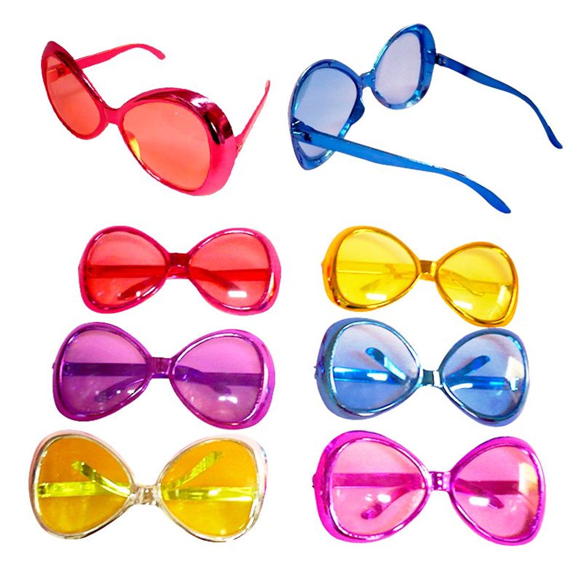 GENERICO - Lentes Mosca metalizados / Cotillón / Fiestas / 6 unds