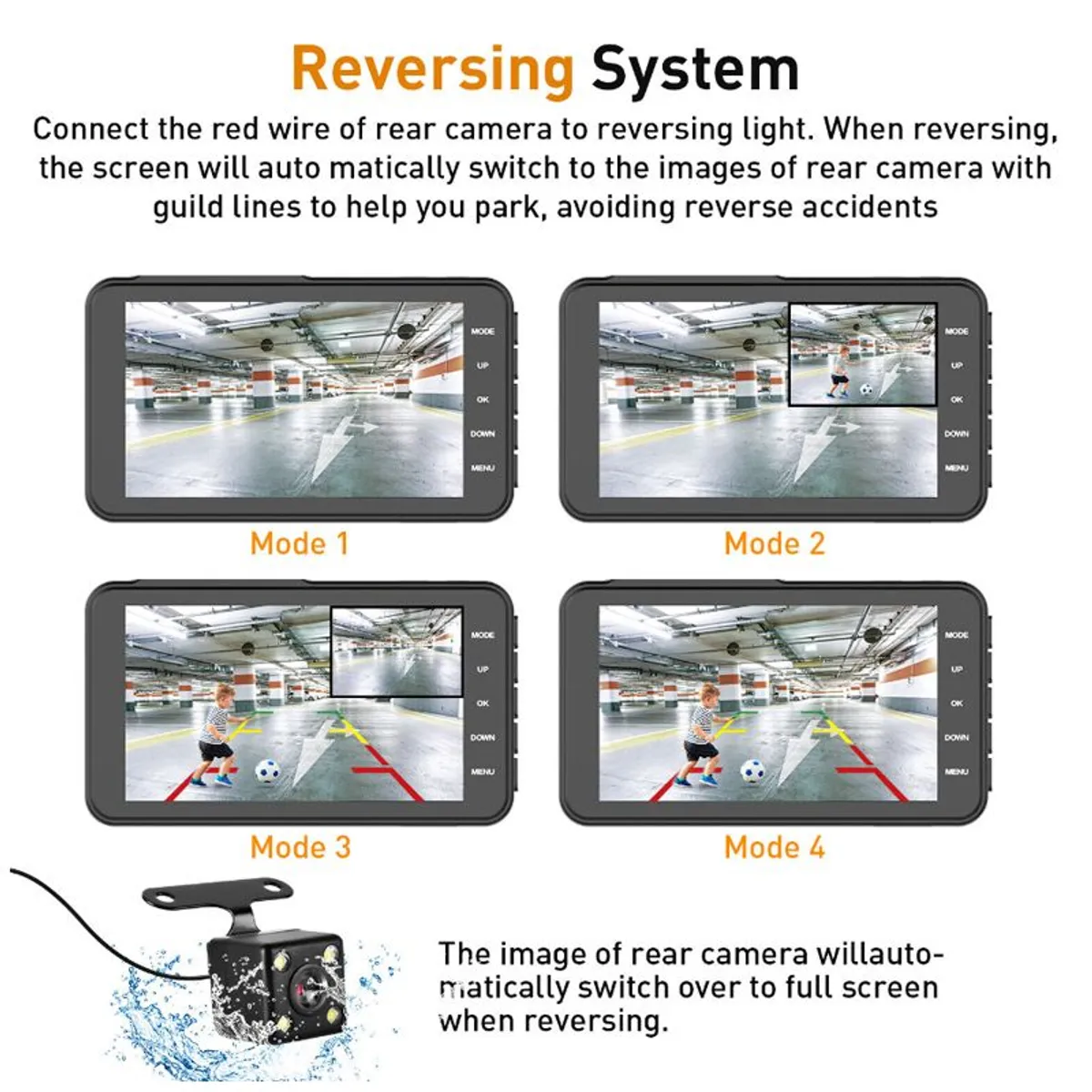 GENERICO - Camara Auto y Retroceso 2 camaras DVR Dual Cámara para Carro
