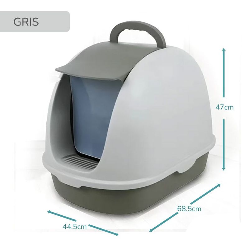 CAT OH - Arenero para Gato cerrado tipo Iglu gris