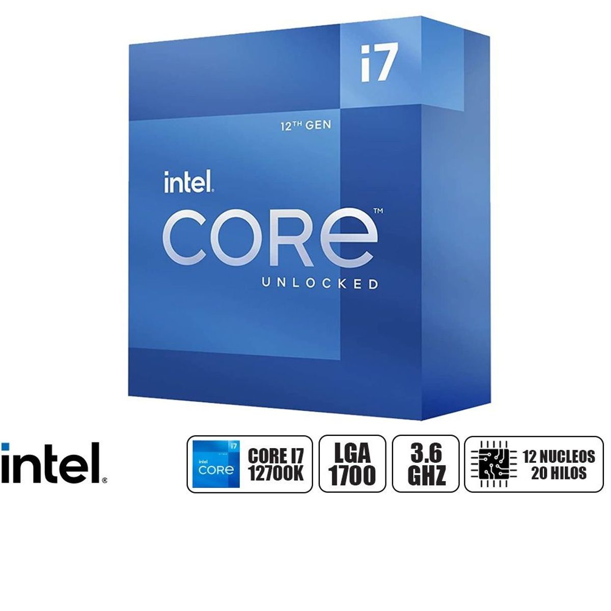 INTEL - Procesador Intel Core i7 12700K 3.6 GHz-5.0 GHz 25MB Cache LGA1700