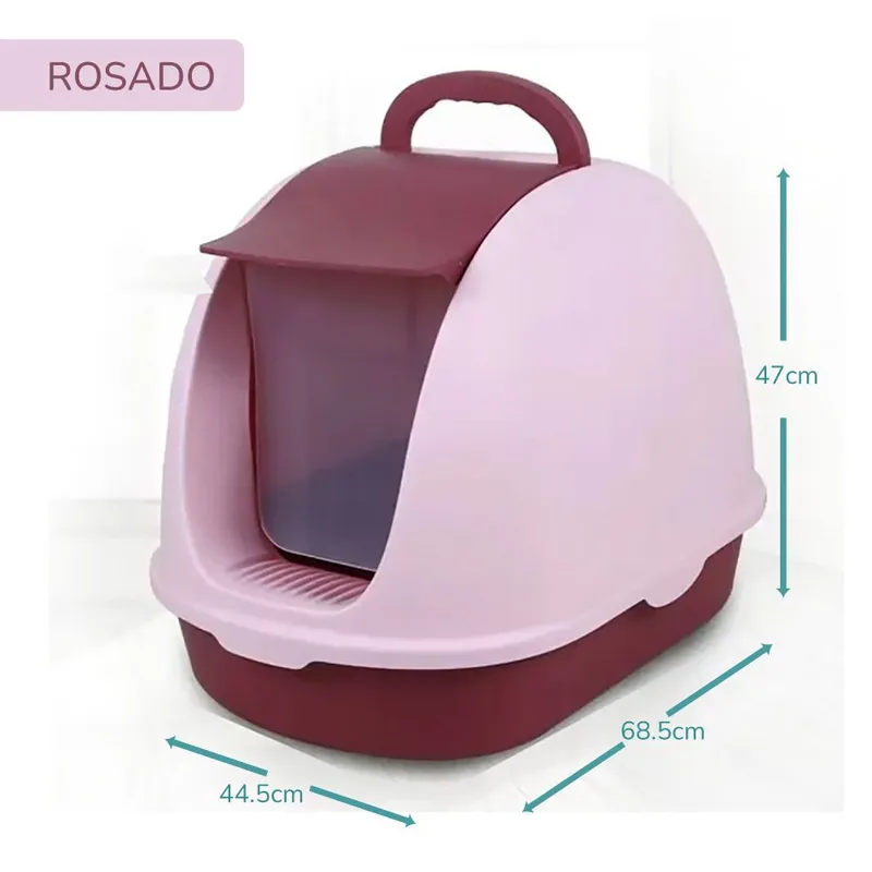 CAT OH - Arenero para Gato cerrado tipo Iglu rosado