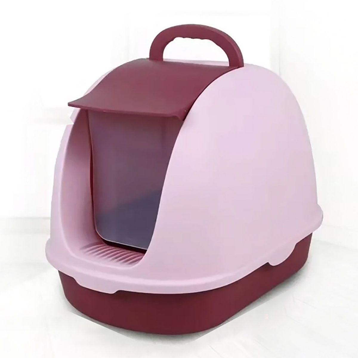 CAT OH - Arenero para Gato cerrado tipo Iglu rosado