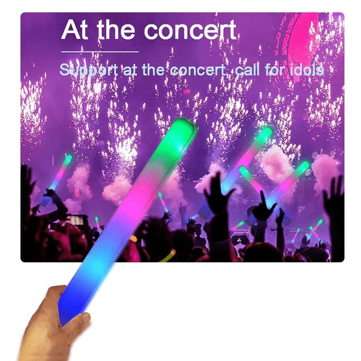 GENERICO - Barra de espuma Led Luminosa 6 unidades /Cotillón