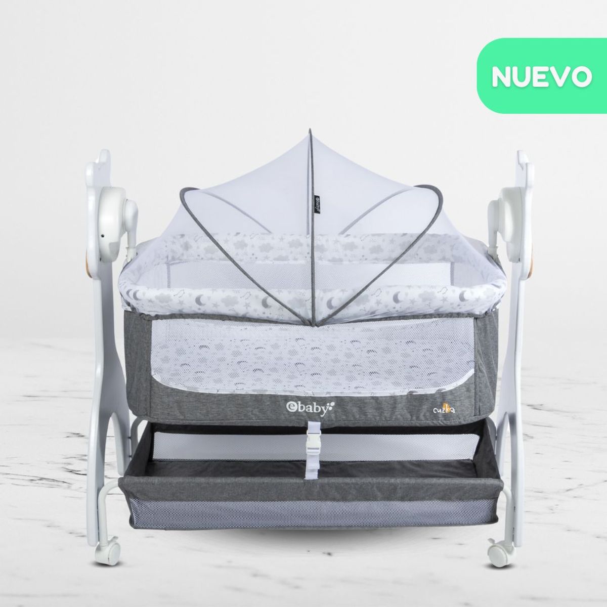 EBABY - Cuna Colecho para Bebe EBABY «AURA» Gray