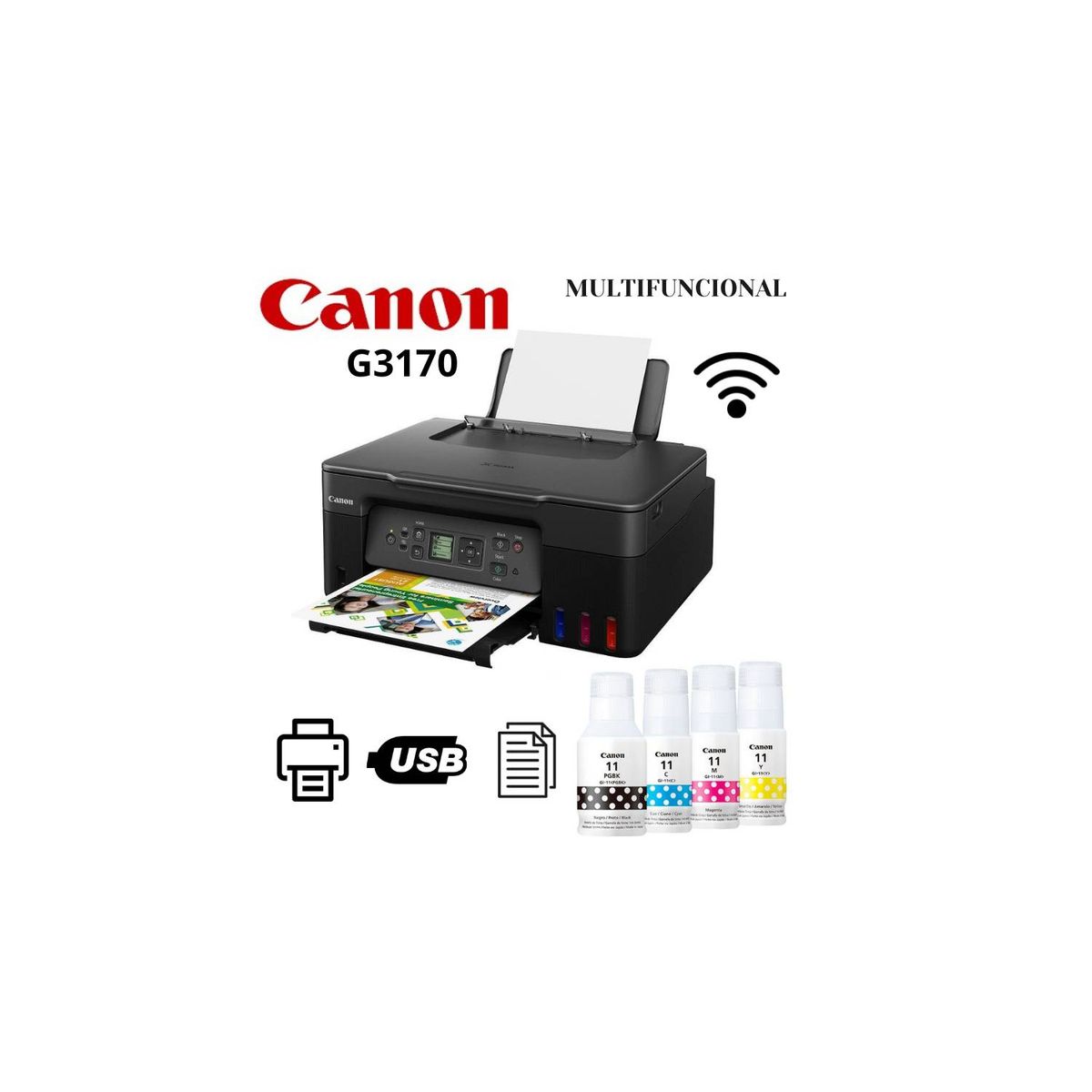 CANON - Impresora Canon Pixma G3170 Multifuncional Wifi