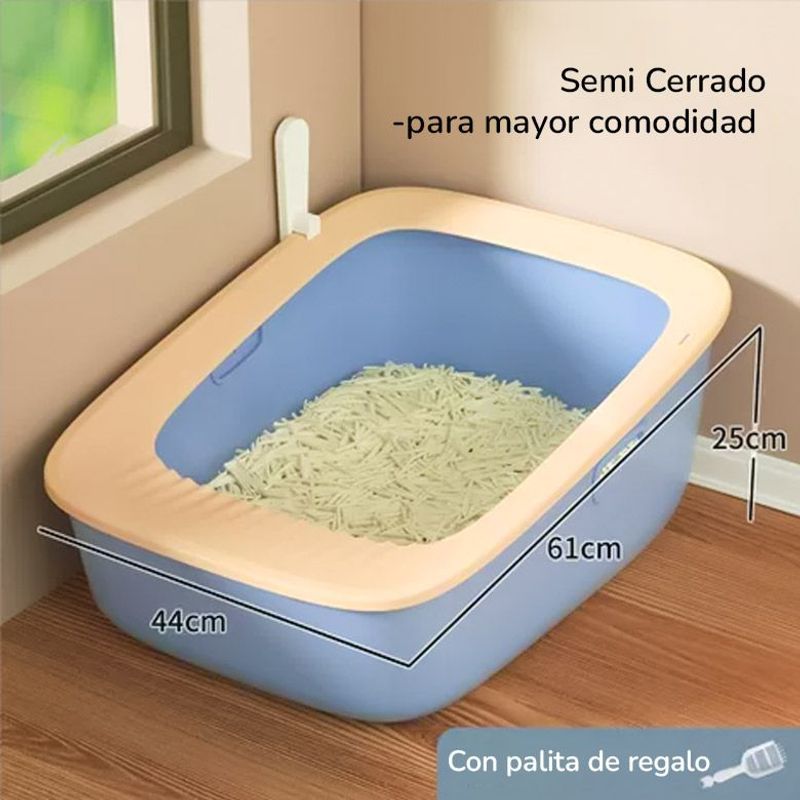 CAT OH - Arenero para Gatos Semi cerrado Celeste