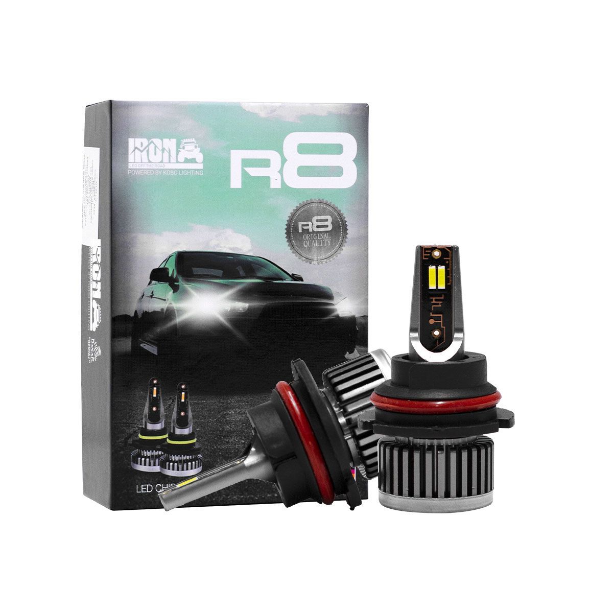 GENERICO - Kit Foco Led R8 9004 Iron Super Compacto Sin Cooler Chip CSP