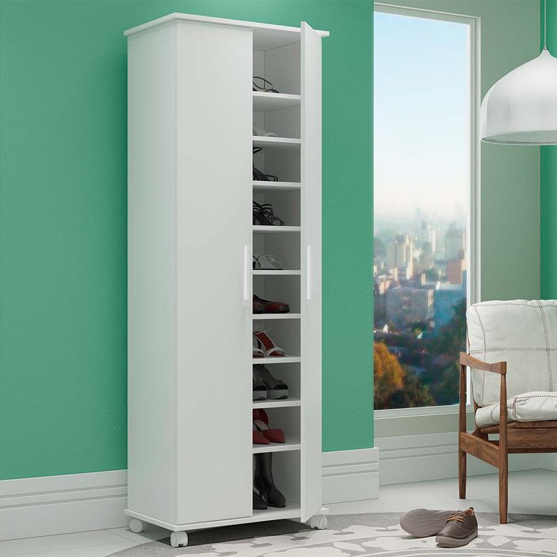 BRV MOVEIS - Ropero Zapatera Milo Blanco