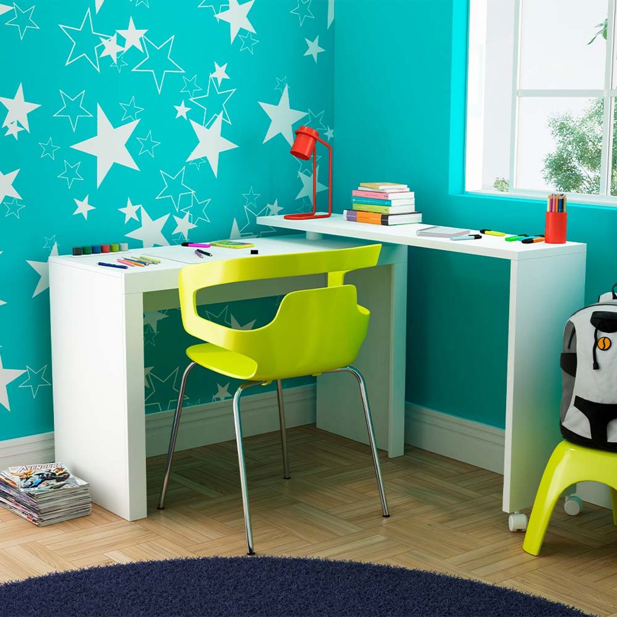 BRV MOVEIS - Escritorio Dario Blanco 81X120X46 cm