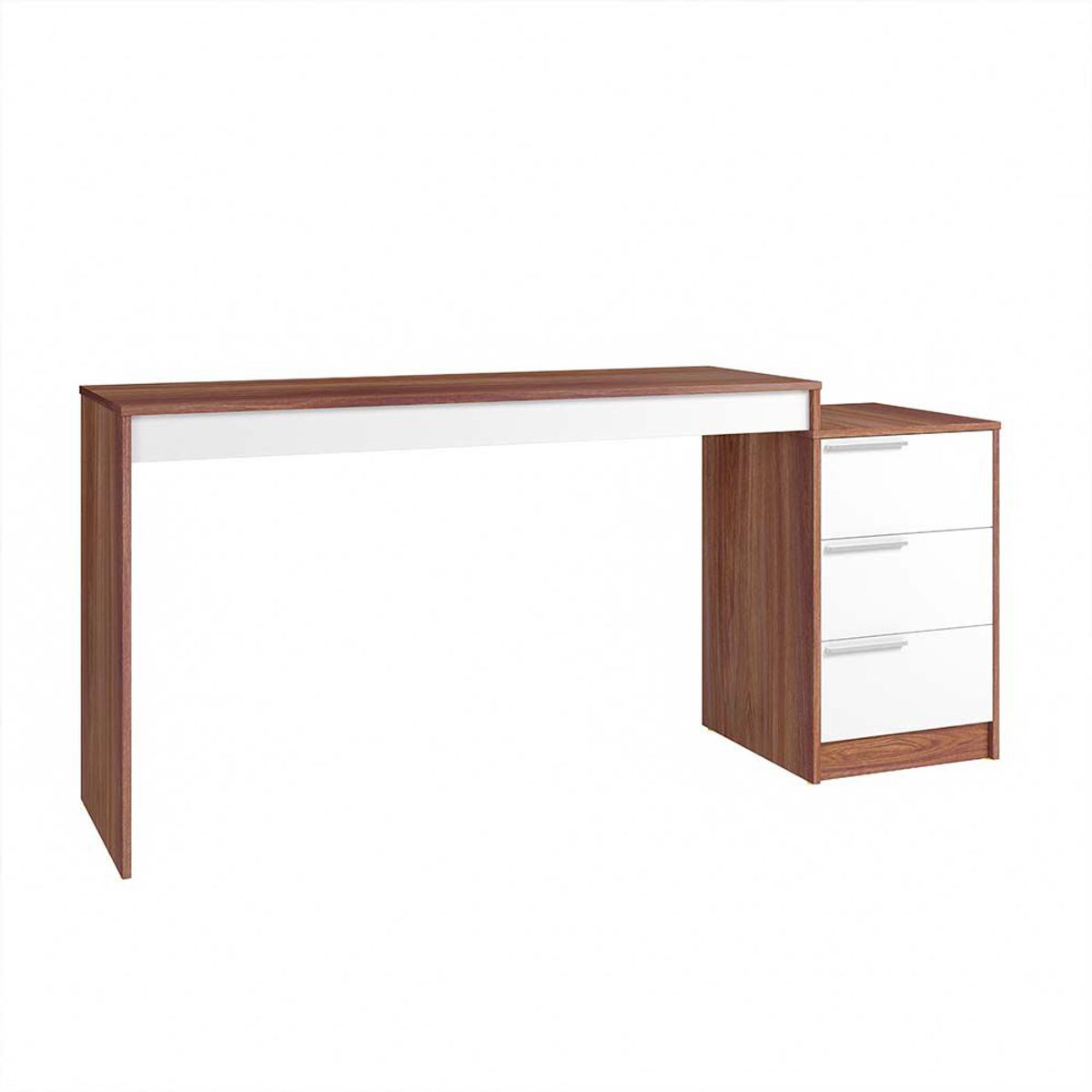 BRV MOVEIS - Escritorio Karim 78x178x45cm Marrón y Blanco