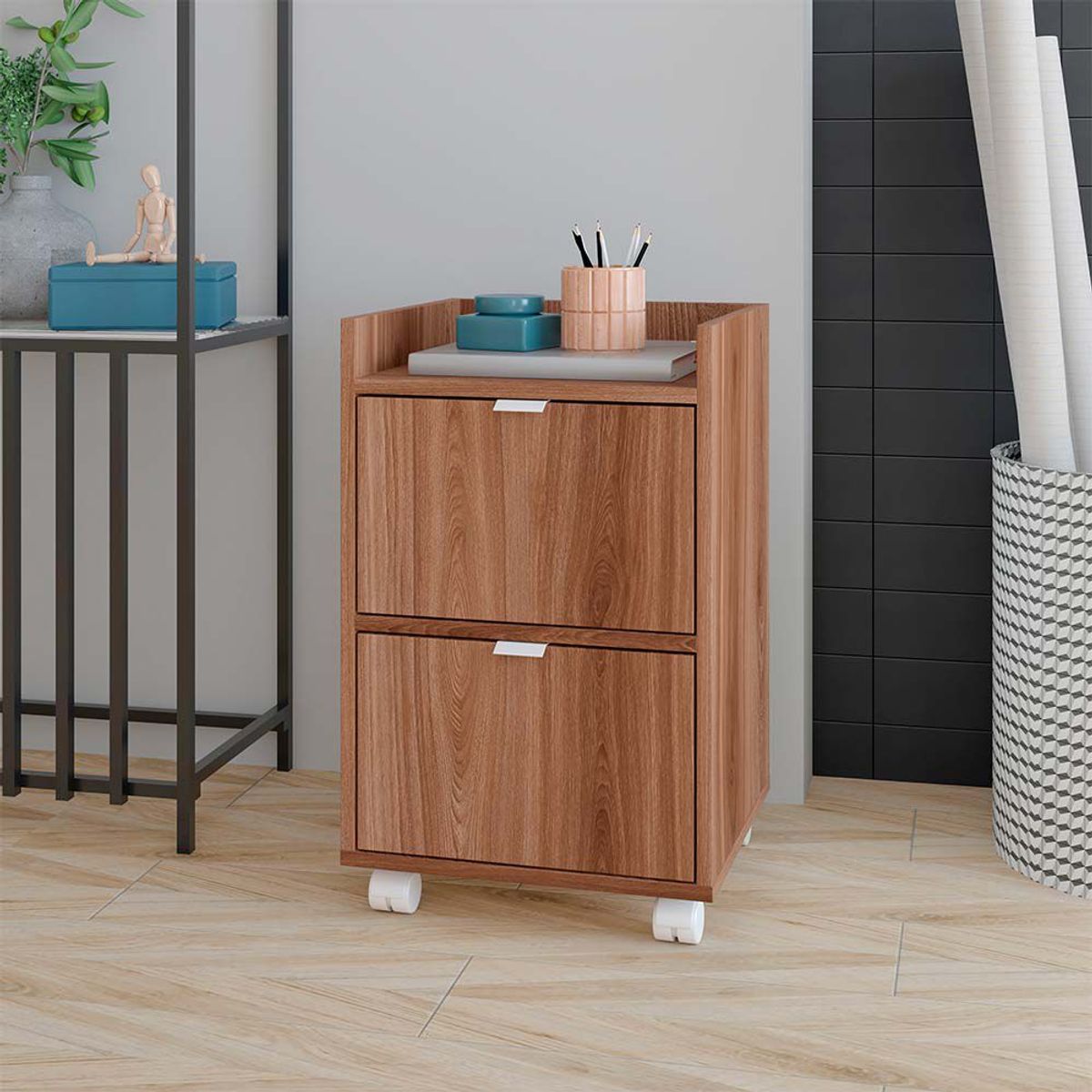 BRV MOVEIS - Cajonera Denis Marrón 61x38x35cm