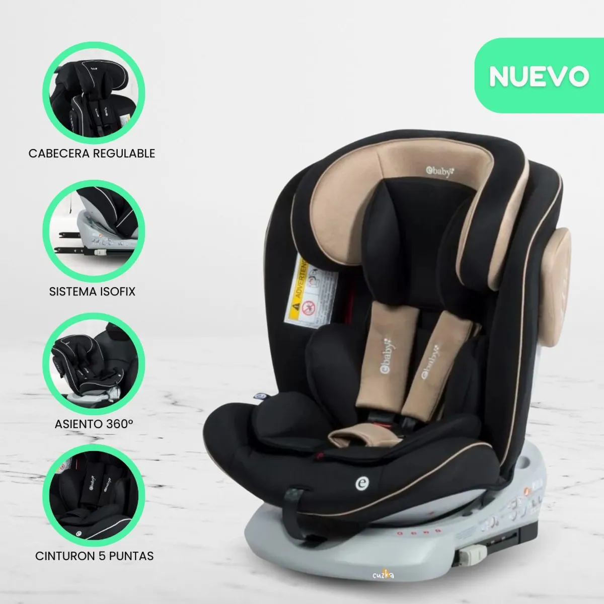 EBABY - Silla de Auto para Bebés «RONA» Beige