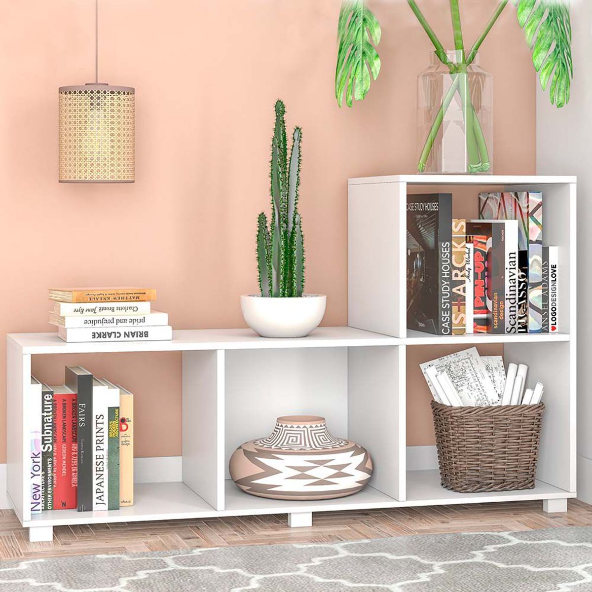 BRV MOVEIS - Estante Zafir 74x120x35cm Blanco