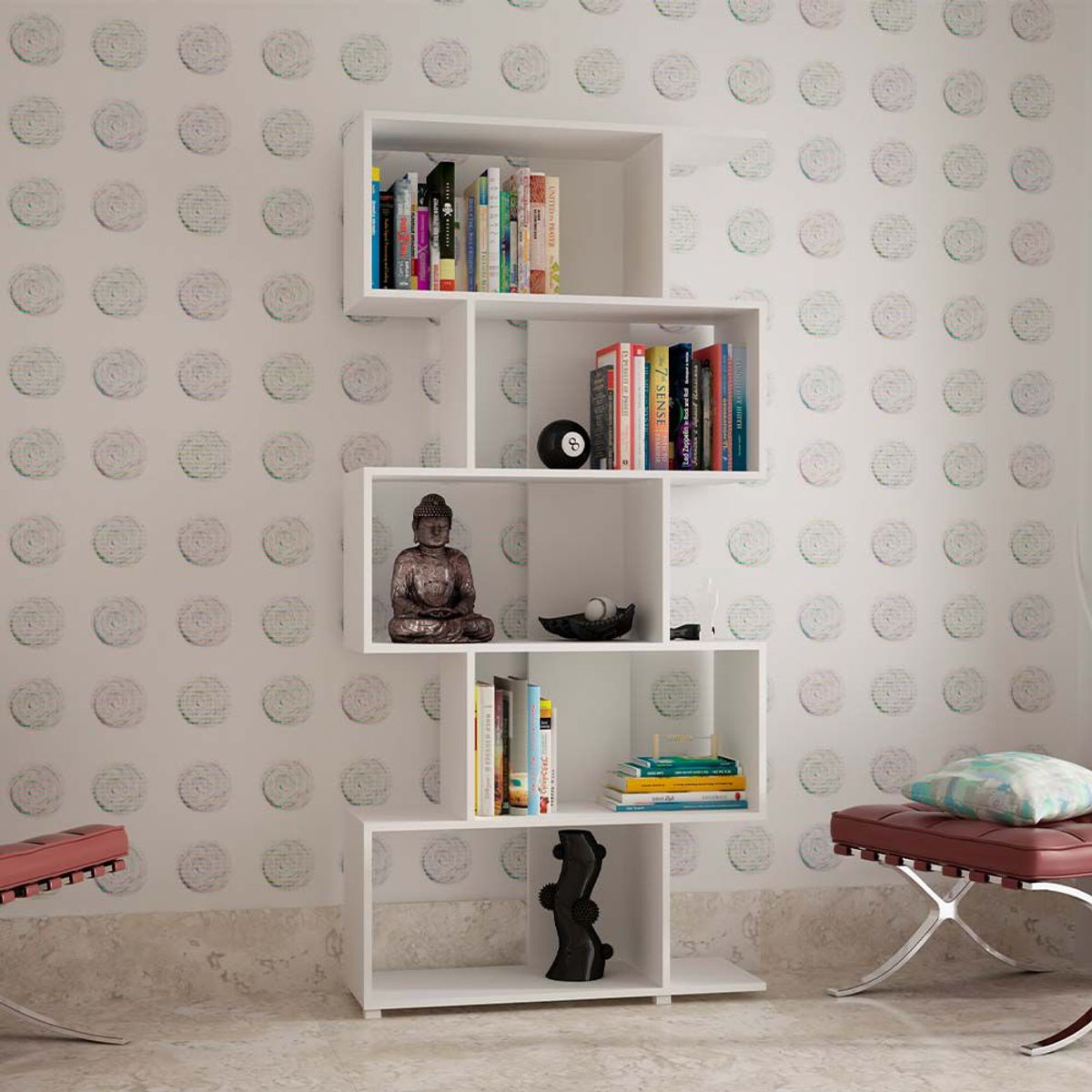 BRV MOVEIS - Librero Donato 184 x 78.5 x 31cm Blanco