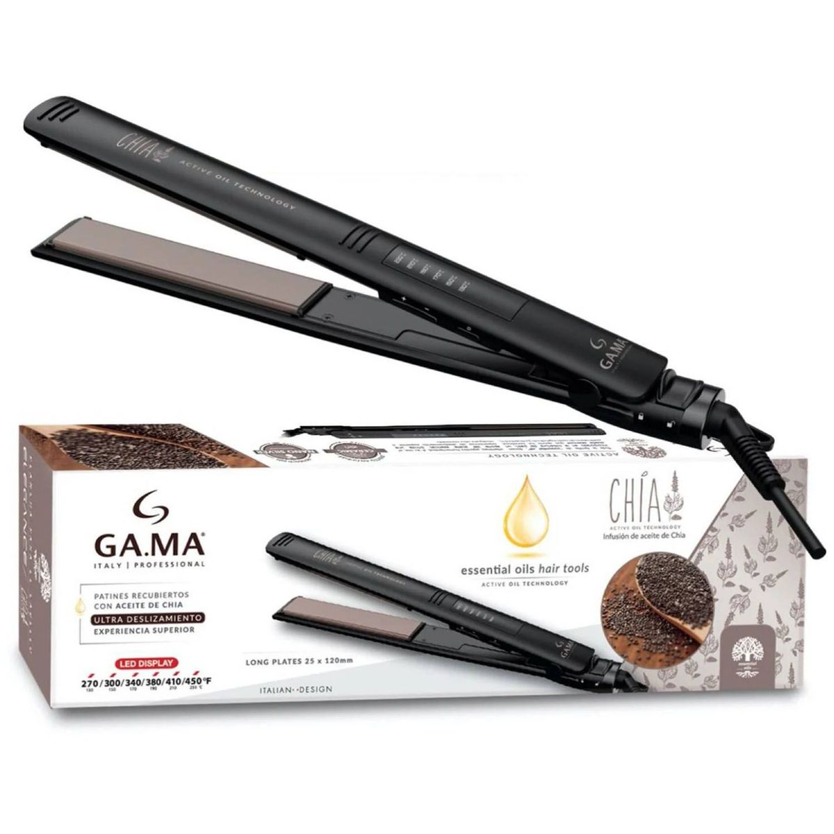 GAMA - Plancha Alisadora Elegance Led Chia Ceramic Ion