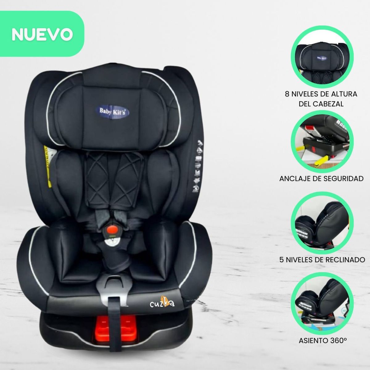 BABY KITS - Silla de Auto para Bebé «BARLETTA» Black