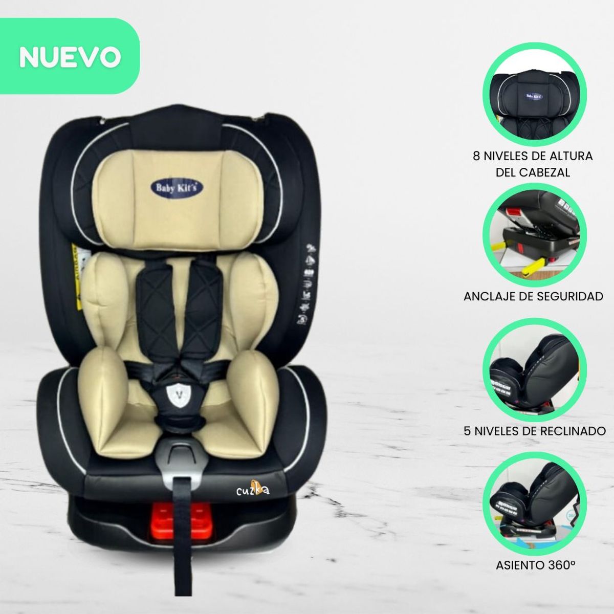 BABY KITS - Silla de Auto para Bebé «BARLETTA» Yellow