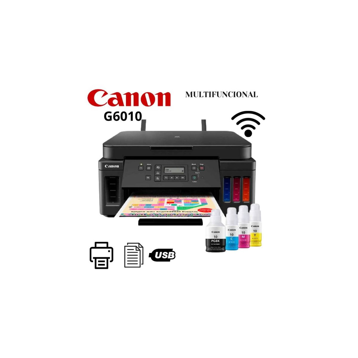 CANON - Impresora Multifuncional Canon Pixma G6010 Wifi Duplex