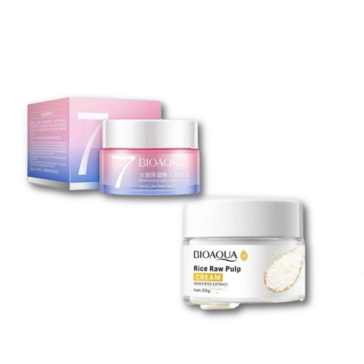 BIOAQUA - PACK CREMA BLANQUEADORA V7 Y CREMA ACLARANTE DE ARROZ - BIOAQUA