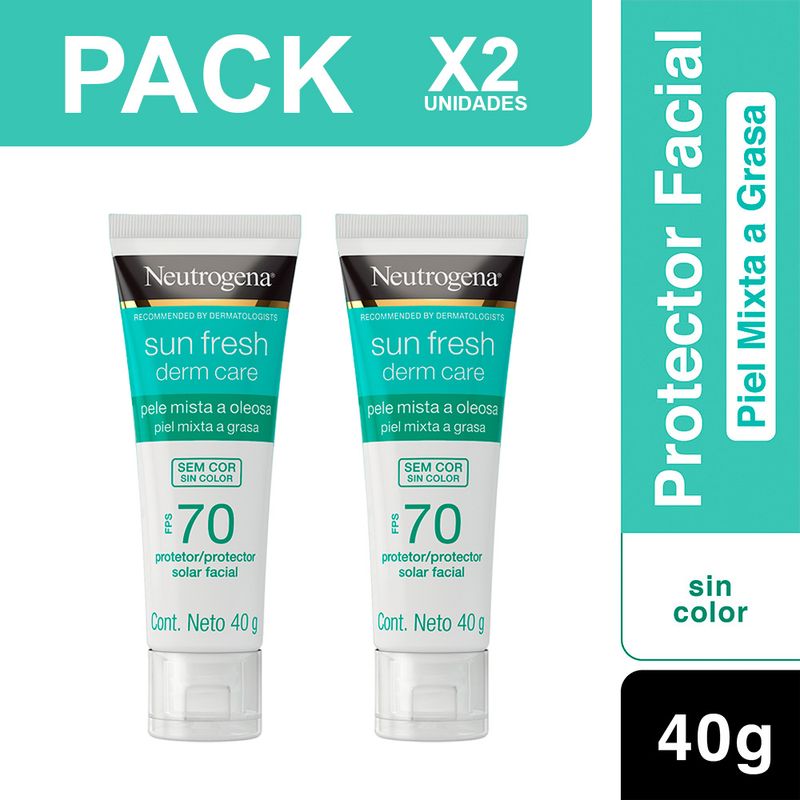 NEUTROGENA - Pack X2 Derm Care Bloqueador Facial Sin Color Neutrogena