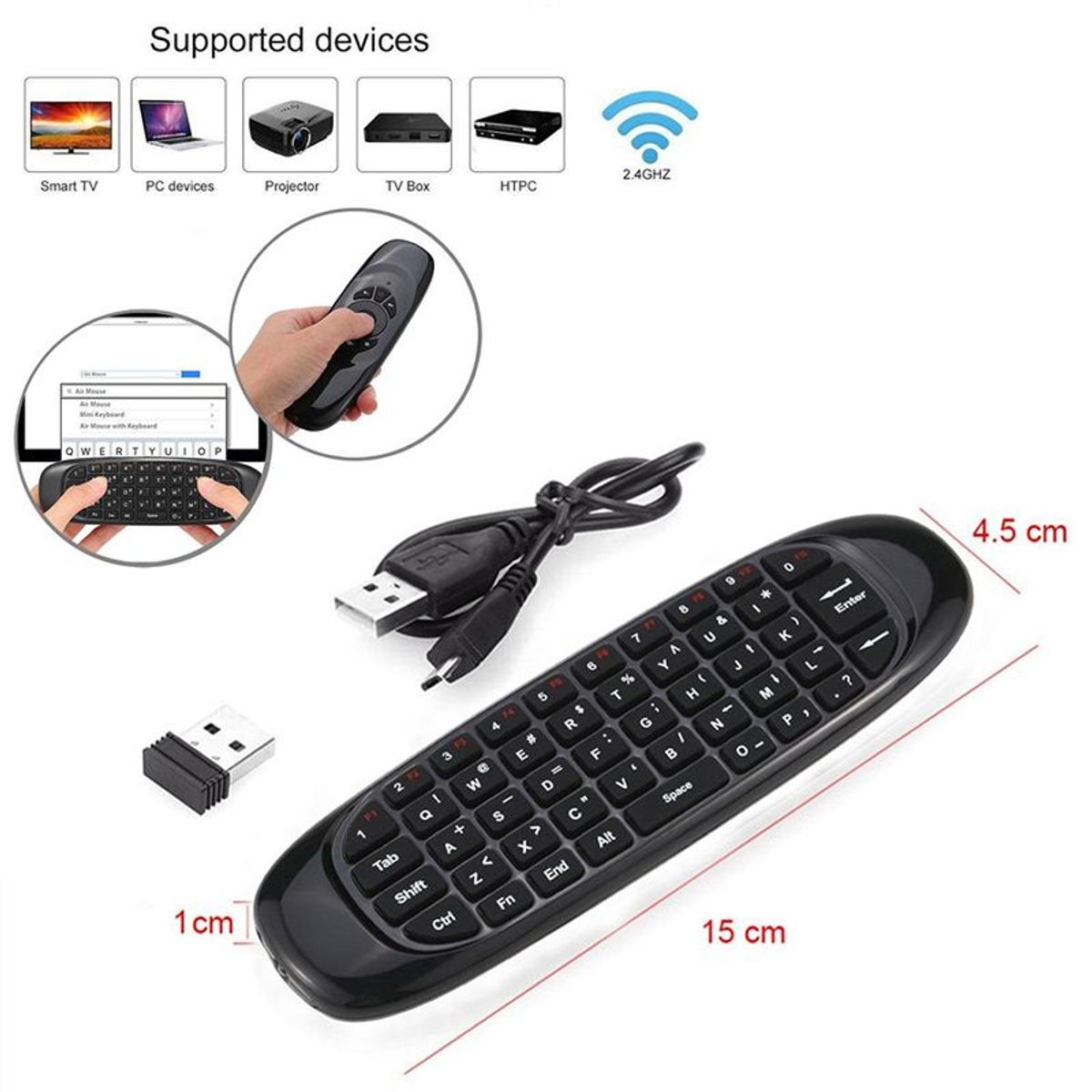 IMPORTADO MC - Mini Teclado Air Mouse Inalambrico para TV Smart TV BOX