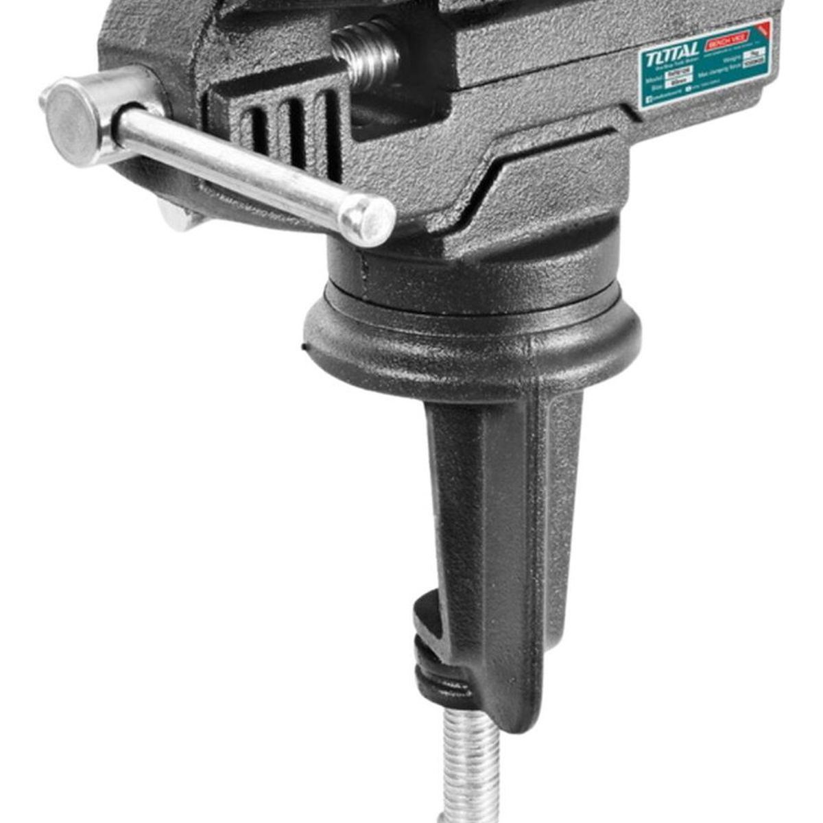 TOTAL TOOLS - Tornillo de banco con base giratoria 60mm soporta 100Kg  Total