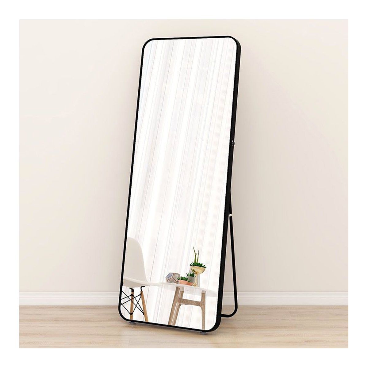 GRETAIL - Espejo Rectangular Negro Dormitorio Hogar Sala 145cm