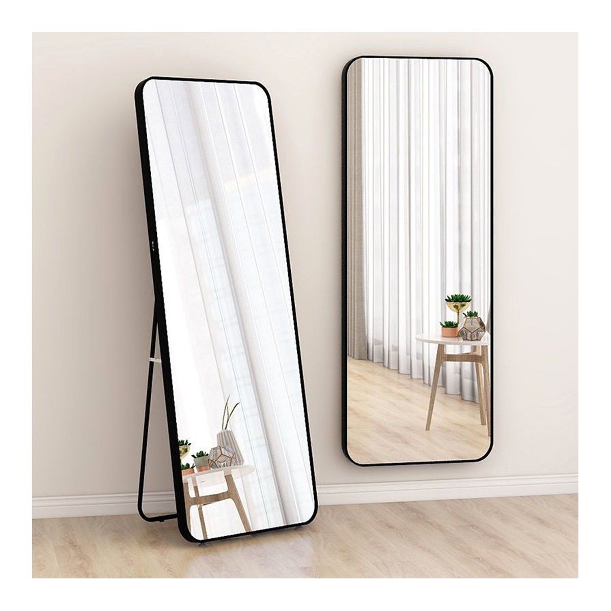 GRETAIL - Espejo Rectangular Negro Dormitorio Hogar Sala 145cm