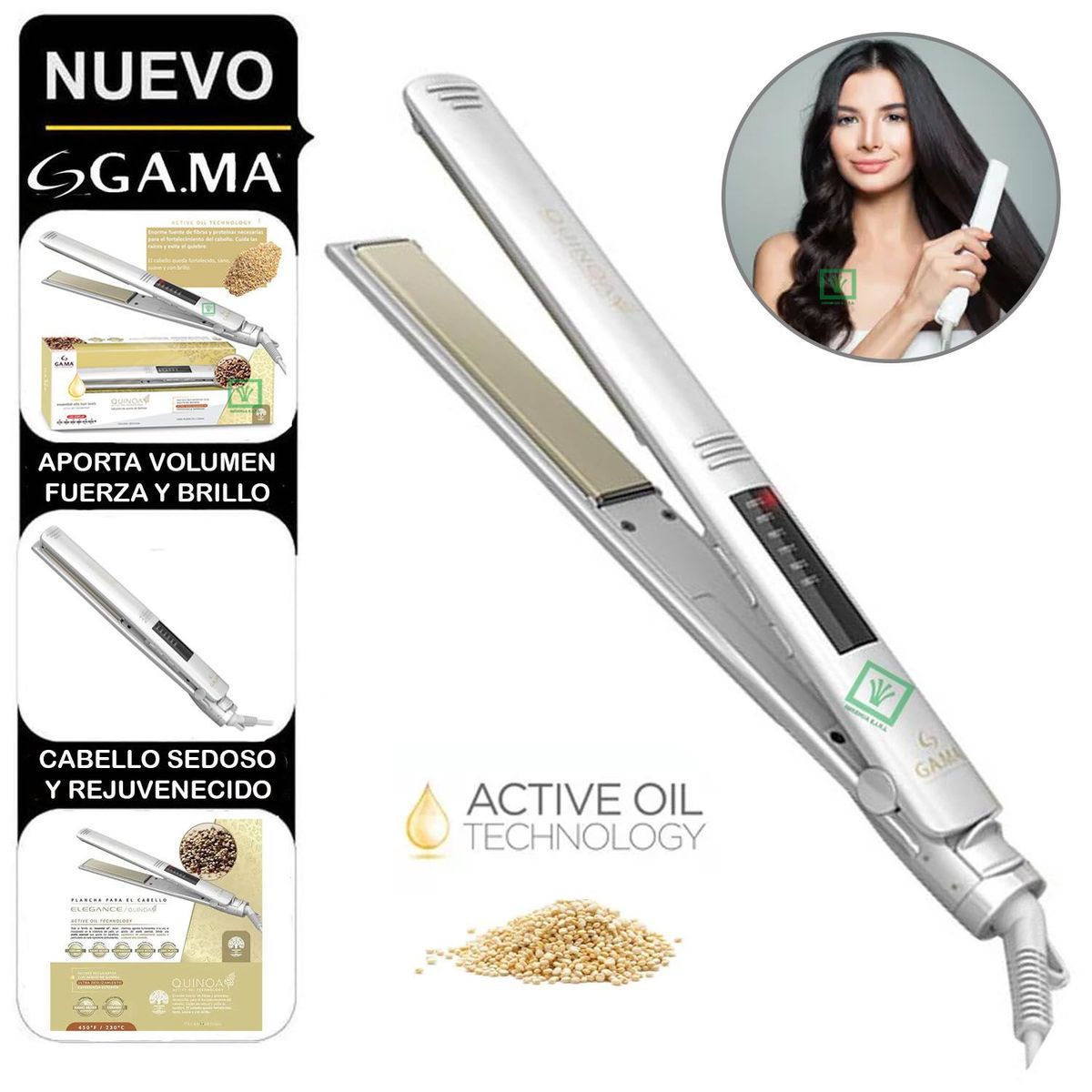 GAMA - Alisadora Elegance Led Quinoa Active Oil Antifrizz